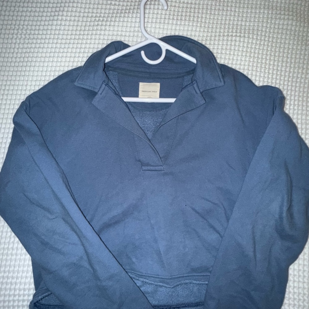 American Eagle Cropped Fleece Polo